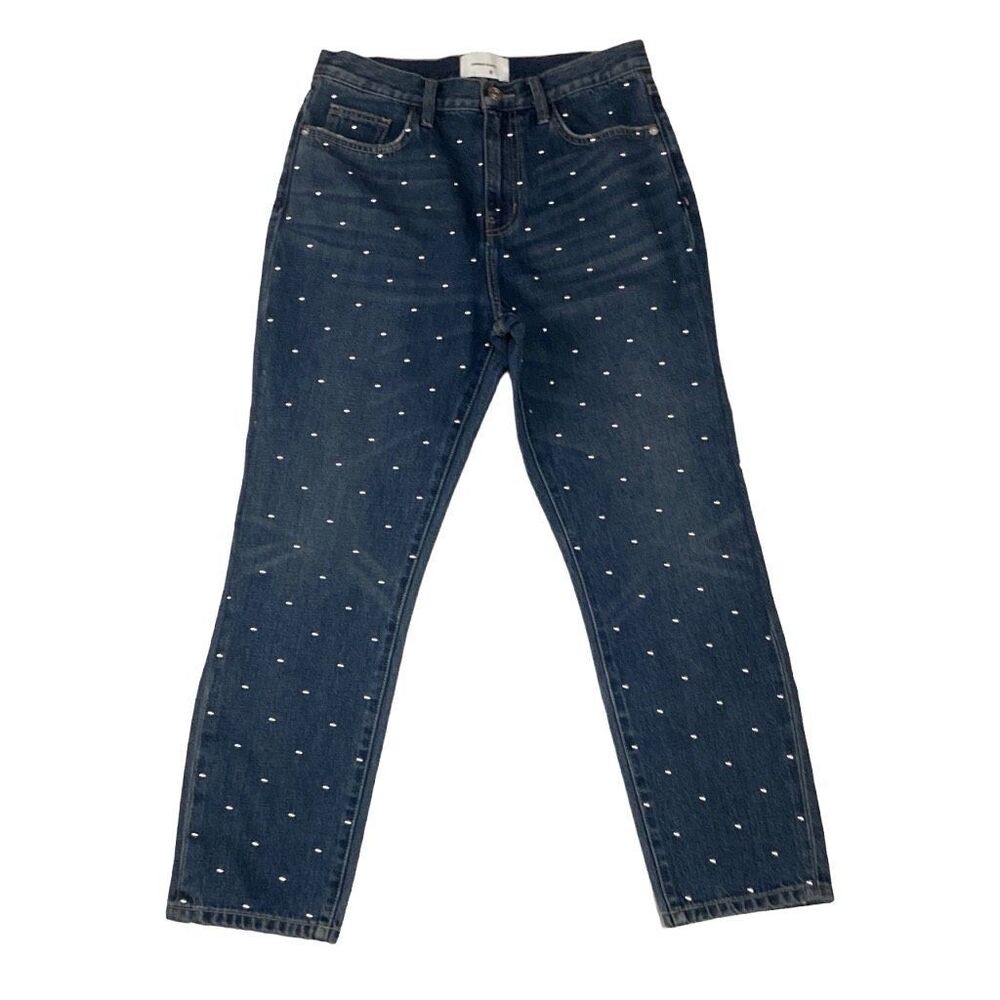Current/Elliott Cropped Slim High Rise Studded Jeans Women’s Size 28